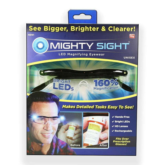 Óculos de aumento LED Mighty Sight - 160% de ampliação para uma visão clara e brilhante