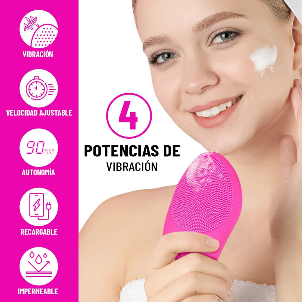 Escova de Limpeza Facial Eléctrica - Massajador Esfoliante de Silicone Recarregável para Beleza e Cuidados com a Pele