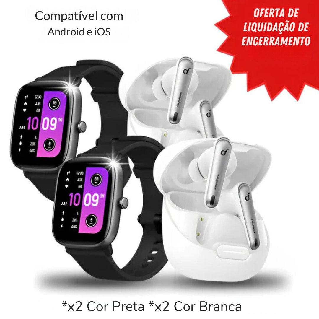 Oferta de liquidação expressa - Pack Smartwatch® + Auriculares®